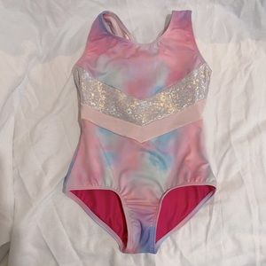 Girl’s Pink Tie-dye Tank Leotard